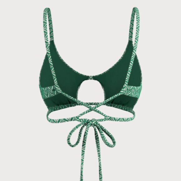 BERLOOK Green Geometric Textured Cut Out TOP ONLY 54 - Picture 7 of 10